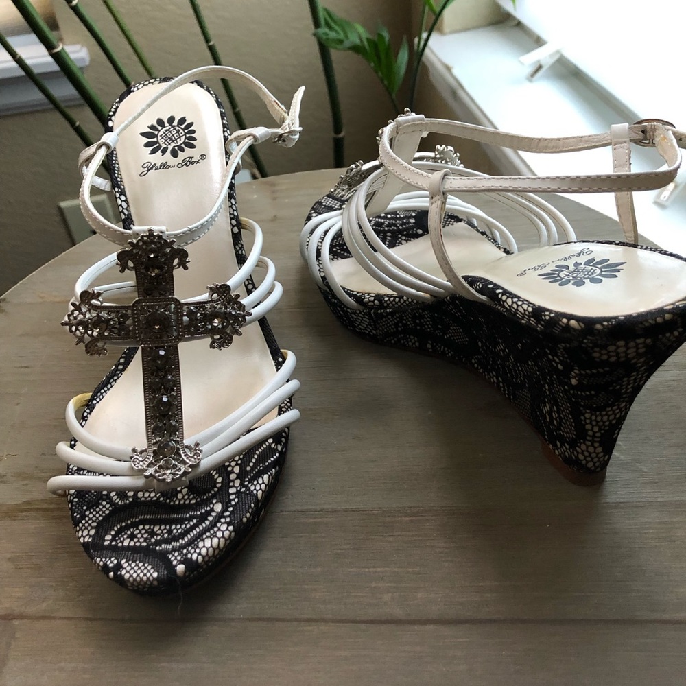 WORN ONLY ONCE, like new. Yellow Box brand, size 7.5 real leather upper.